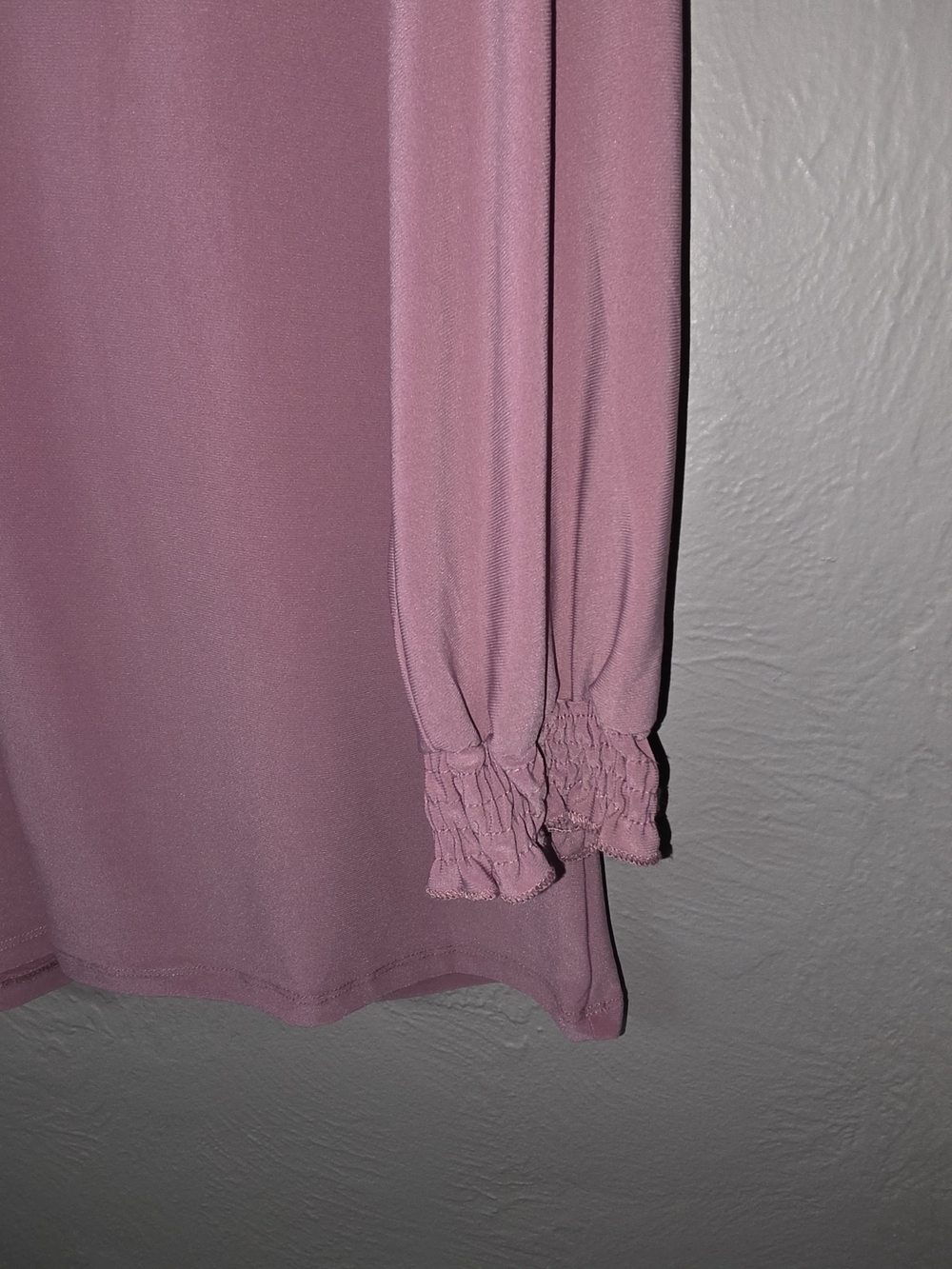 PerSeption Concept Dusty Rose Button-Front Ruffle Collar Blouse - Picture 3 of 6